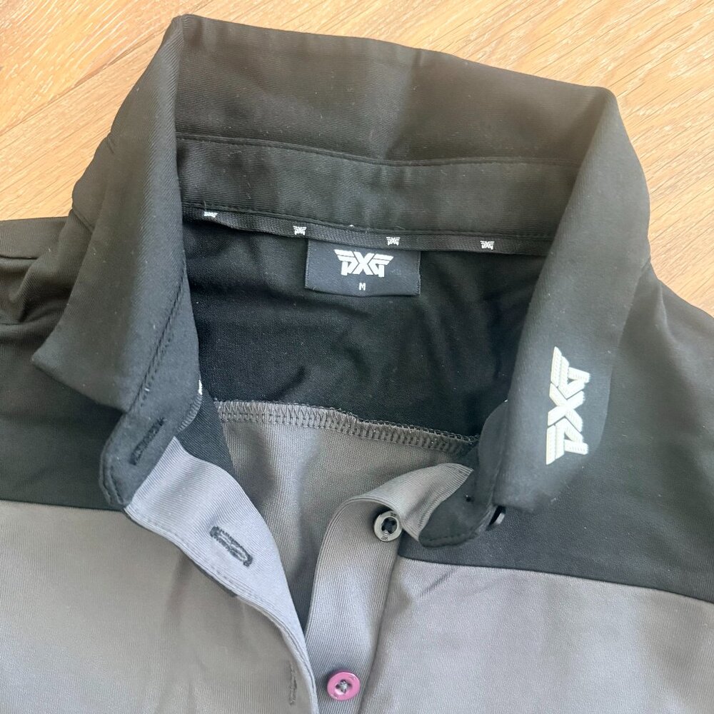 PXG Color-Block Golf Top - Grey/Black - High Stretch